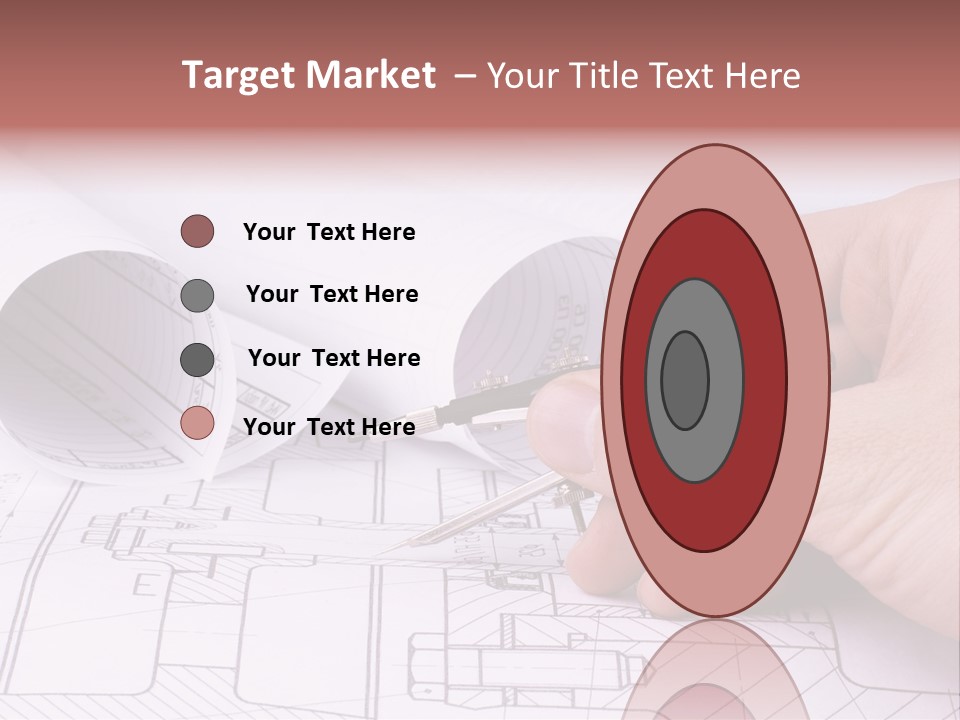 A Hand Holding A Pair Of Scissors Over A Blueprint PowerPoint Template
