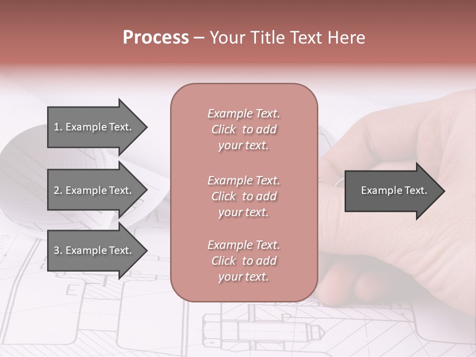 A Hand Holding A Pair Of Scissors Over A Blueprint PowerPoint Template