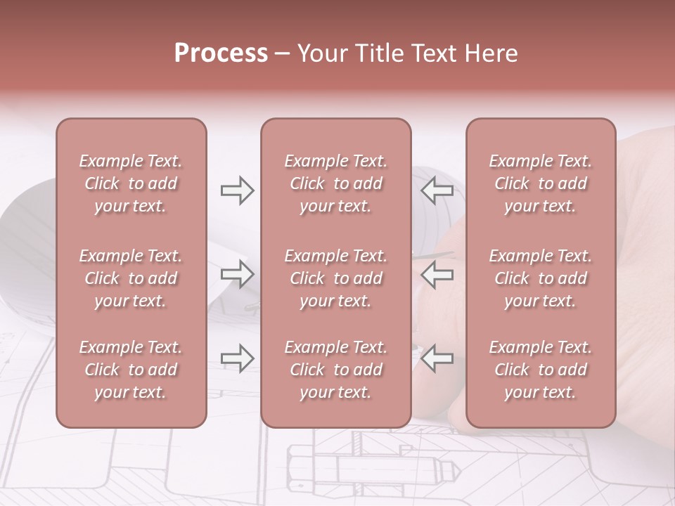 A Hand Holding A Pair Of Scissors Over A Blueprint PowerPoint Template