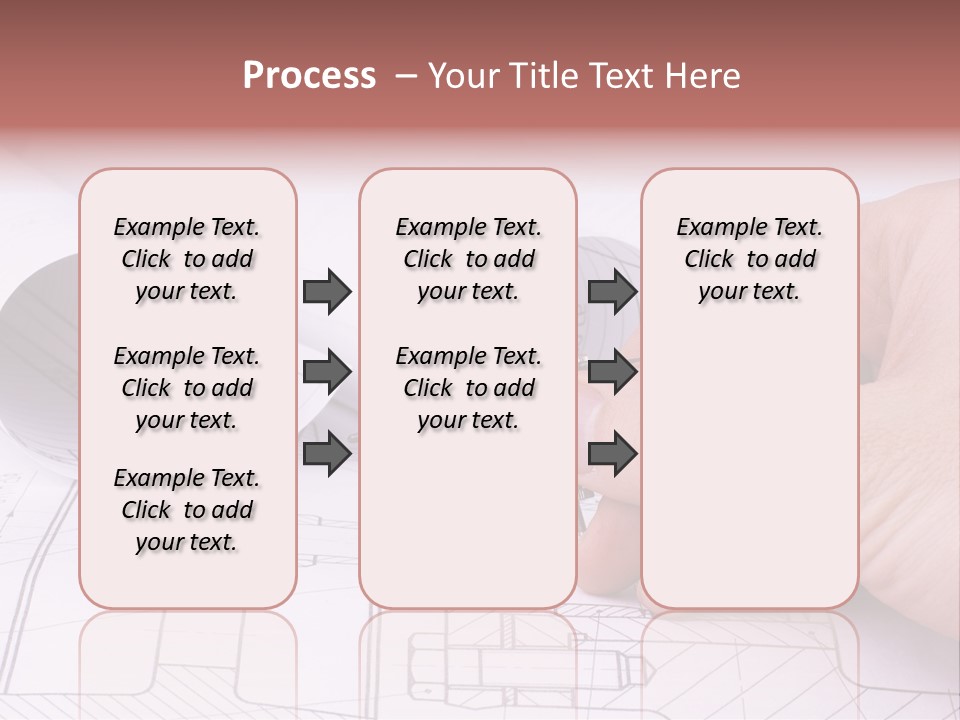A Hand Holding A Pair Of Scissors Over A Blueprint PowerPoint Template