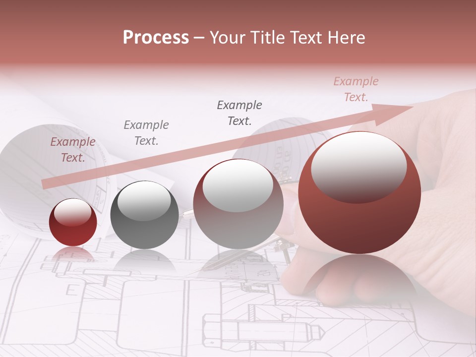 A Hand Holding A Pair Of Scissors Over A Blueprint PowerPoint Template