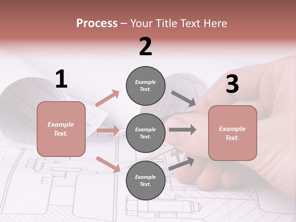 A Hand Holding A Pair Of Scissors Over A Blueprint PowerPoint Template