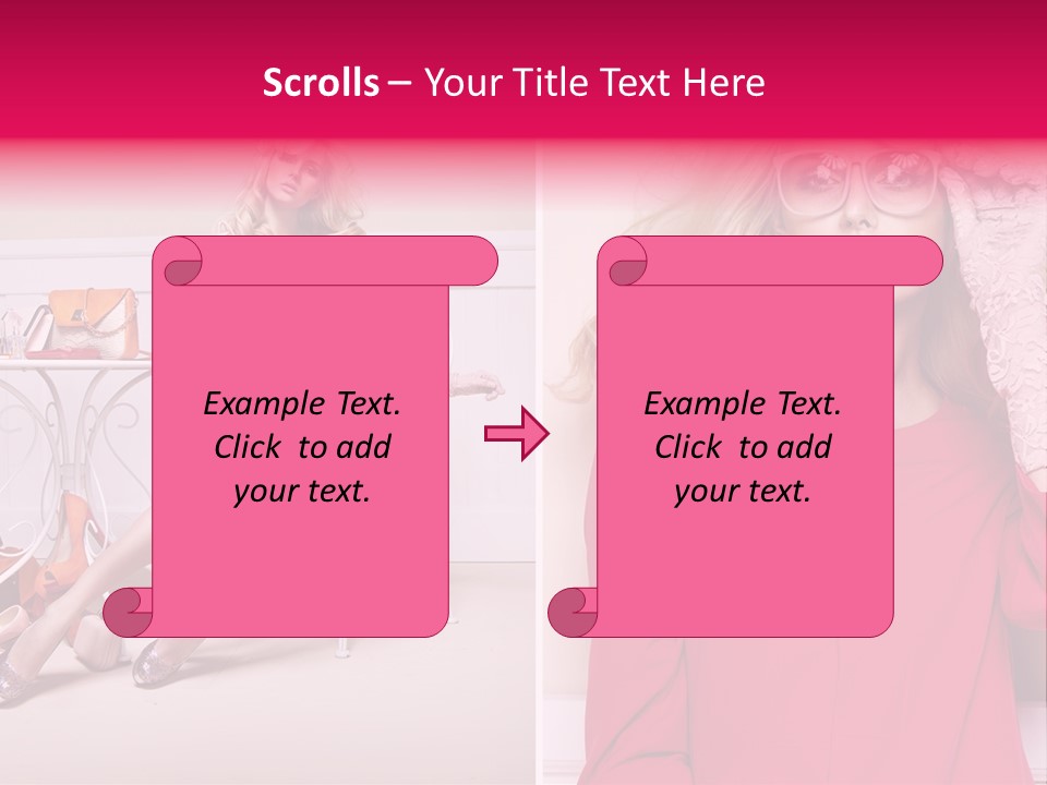 Two Elegance Women PowerPoint Template