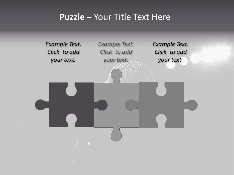 A Microphone In Front Of A Stage With Spotlights PowerPoint Template