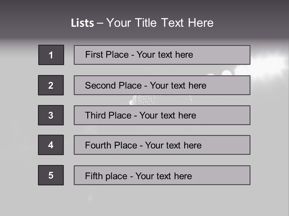 A Microphone In Front Of A Stage With Spotlights PowerPoint Template