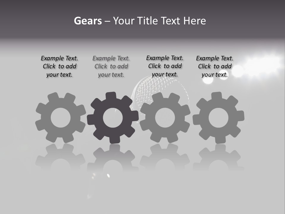 A Microphone In Front Of A Stage With Spotlights PowerPoint Template