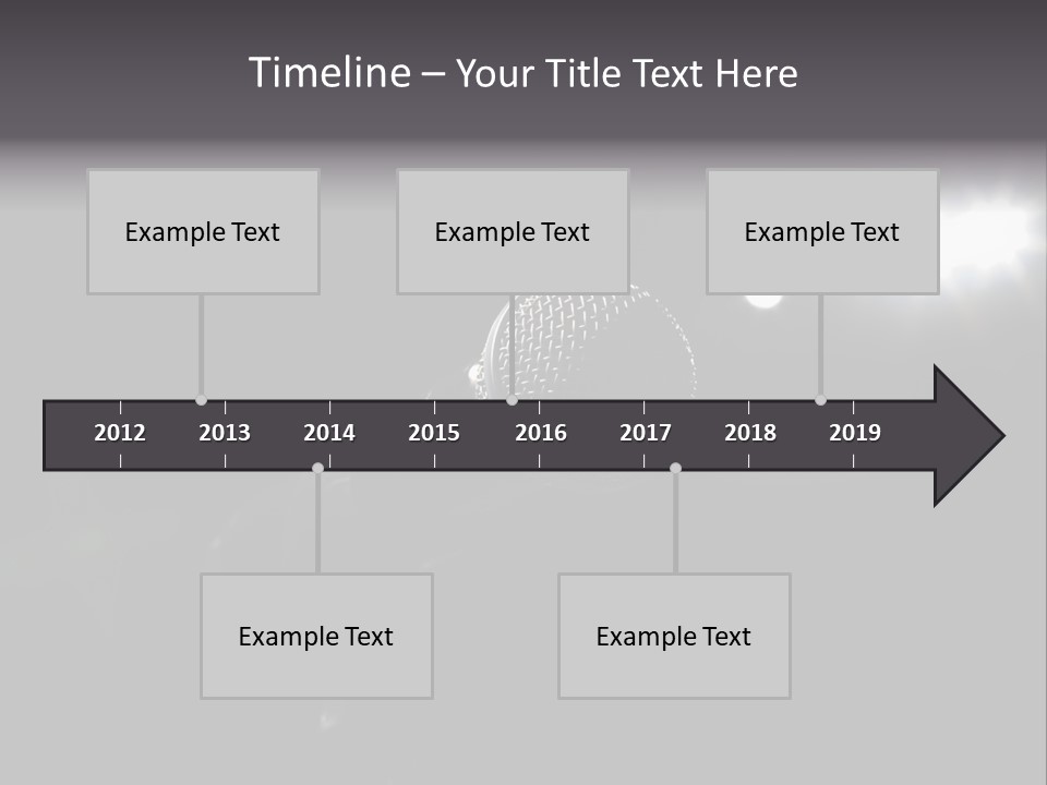A Microphone In Front Of A Stage With Spotlights PowerPoint Template