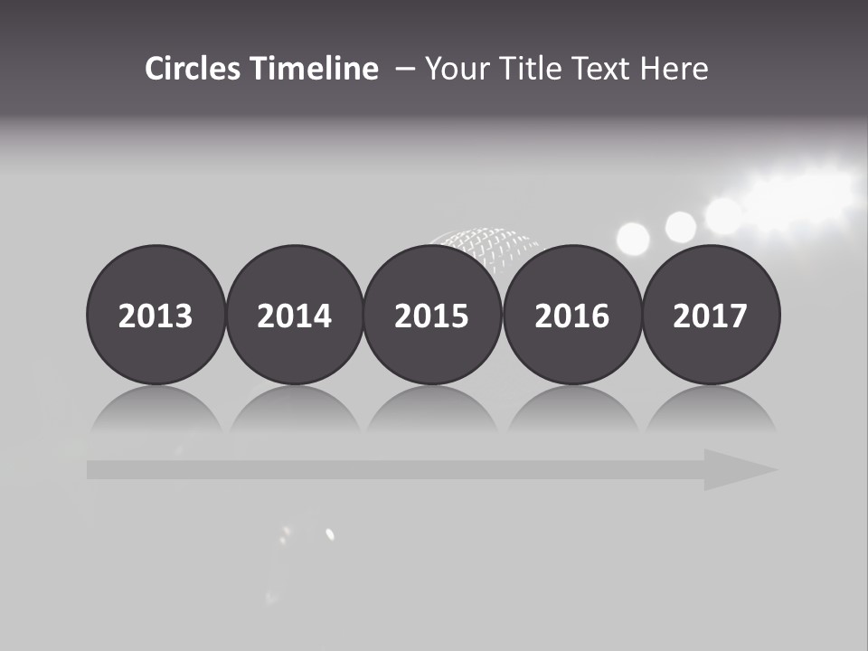 A Microphone In Front Of A Stage With Spotlights PowerPoint Template