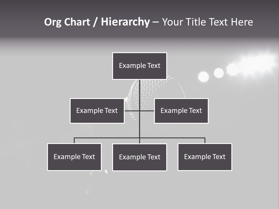 A Microphone In Front Of A Stage With Spotlights PowerPoint Template