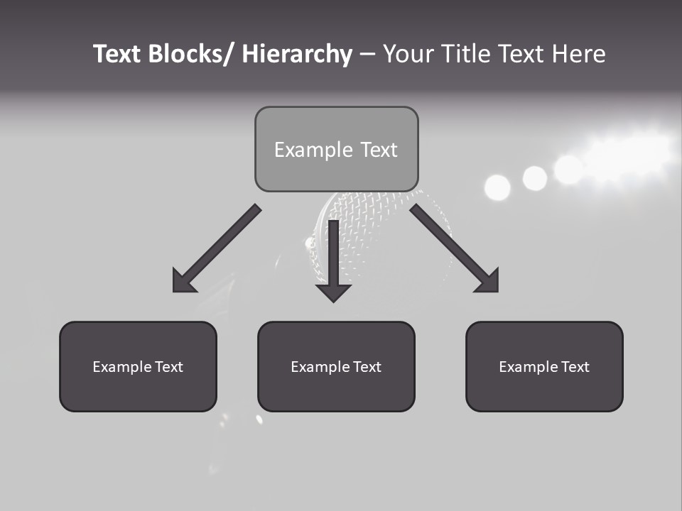 A Microphone In Front Of A Stage With Spotlights PowerPoint Template