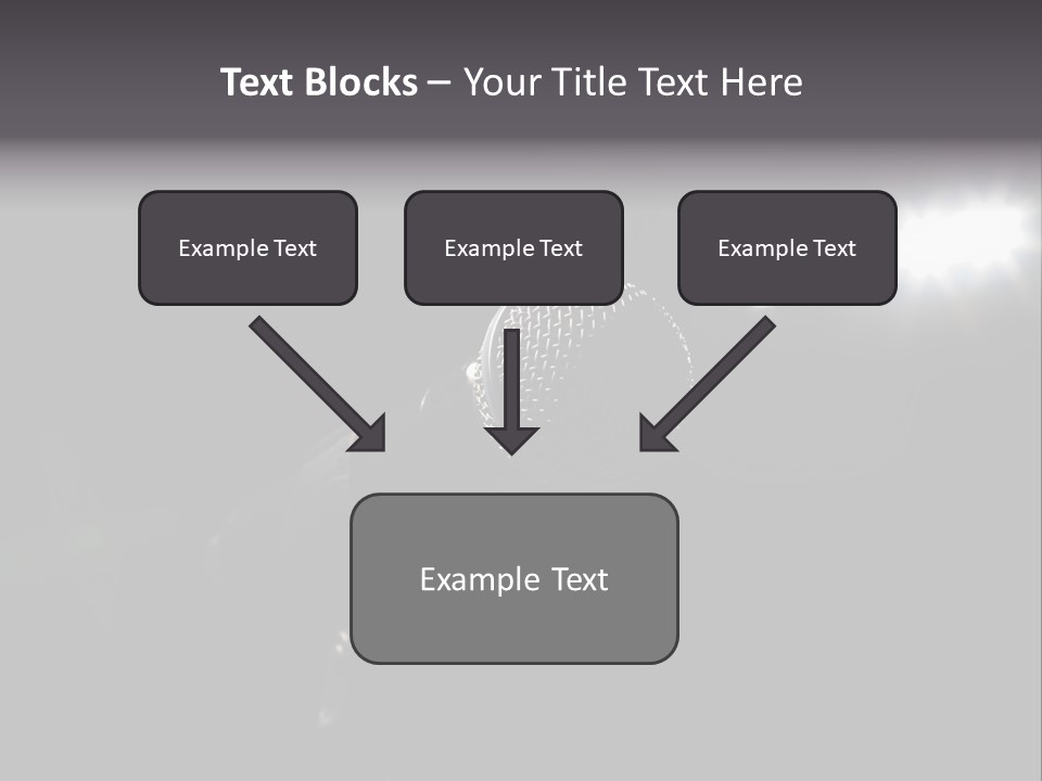 A Microphone In Front Of A Stage With Spotlights PowerPoint Template