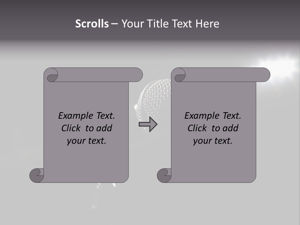A Microphone In Front Of A Stage With Spotlights PowerPoint Template