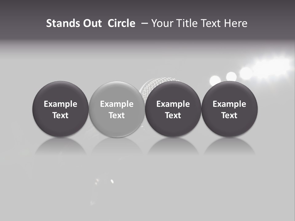 A Microphone In Front Of A Stage With Spotlights PowerPoint Template