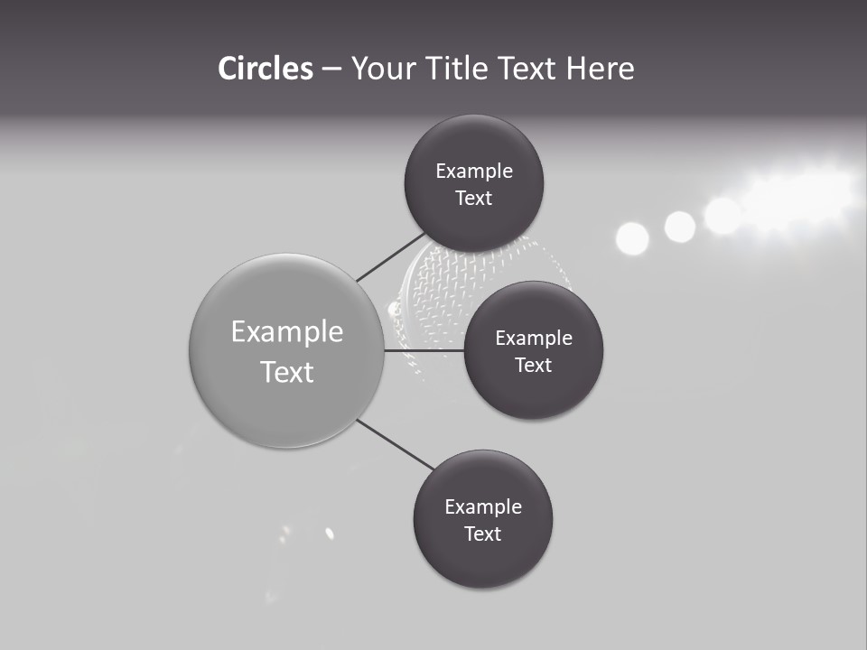 A Microphone In Front Of A Stage With Spotlights PowerPoint Template