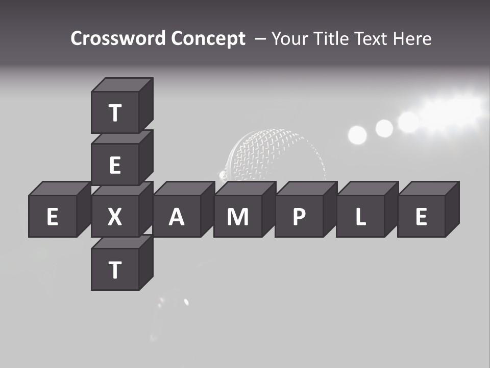 A Microphone In Front Of A Stage With Spotlights PowerPoint Template