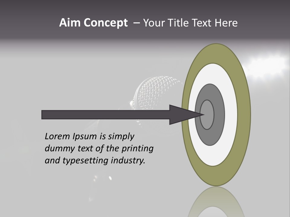 A Microphone In Front Of A Stage With Spotlights PowerPoint Template