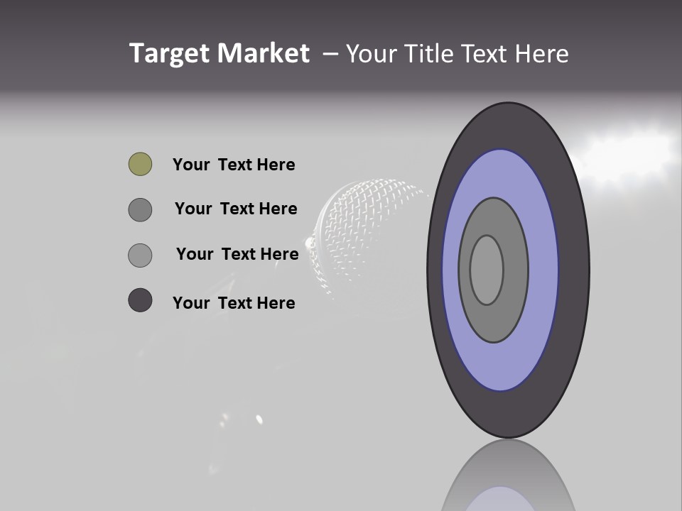 A Microphone In Front Of A Stage With Spotlights PowerPoint Template