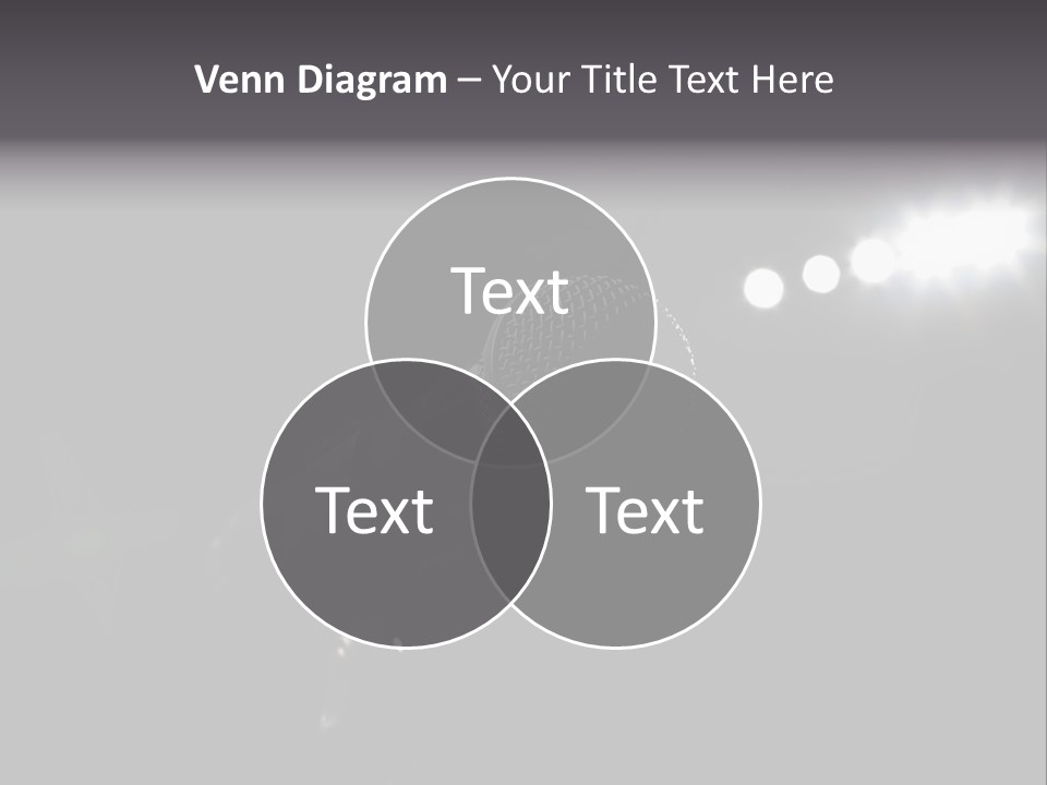 A Microphone In Front Of A Stage With Spotlights PowerPoint Template