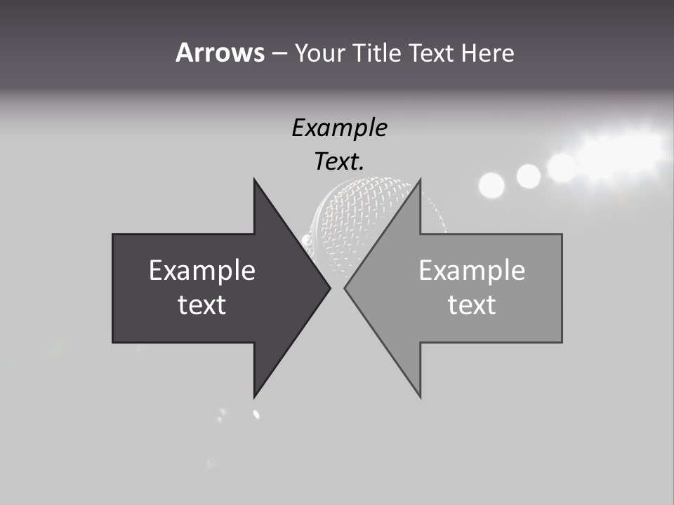 A Microphone In Front Of A Stage With Spotlights PowerPoint Template