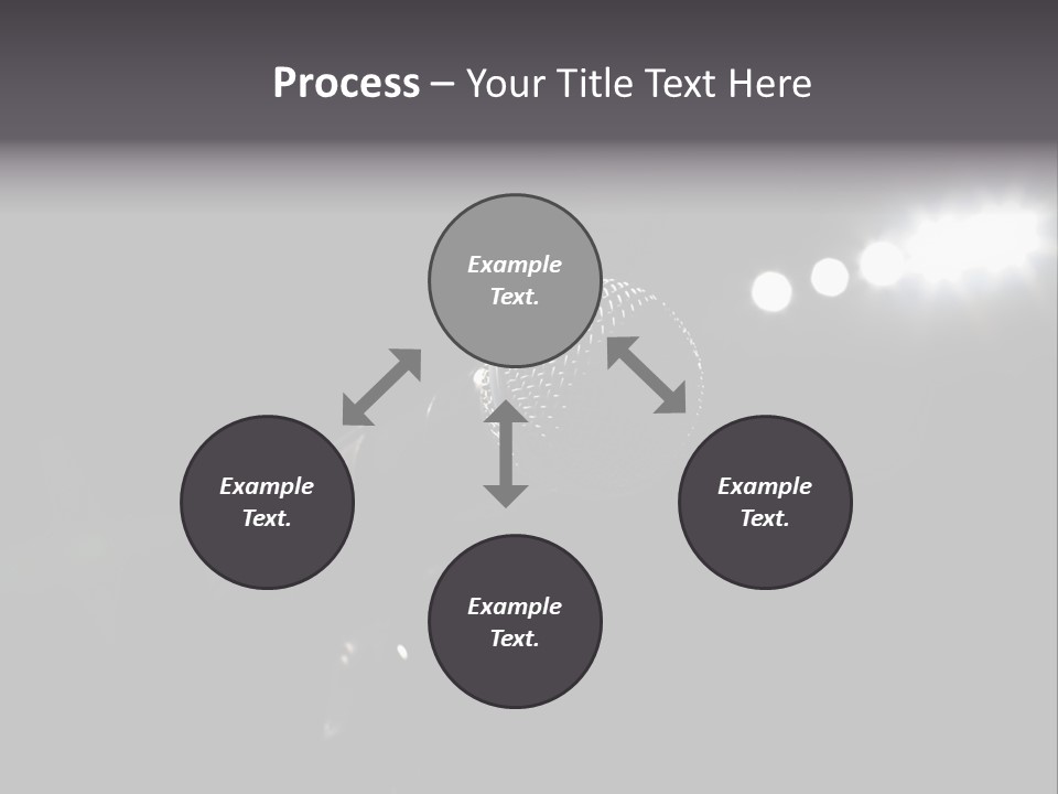 A Microphone In Front Of A Stage With Spotlights PowerPoint Template