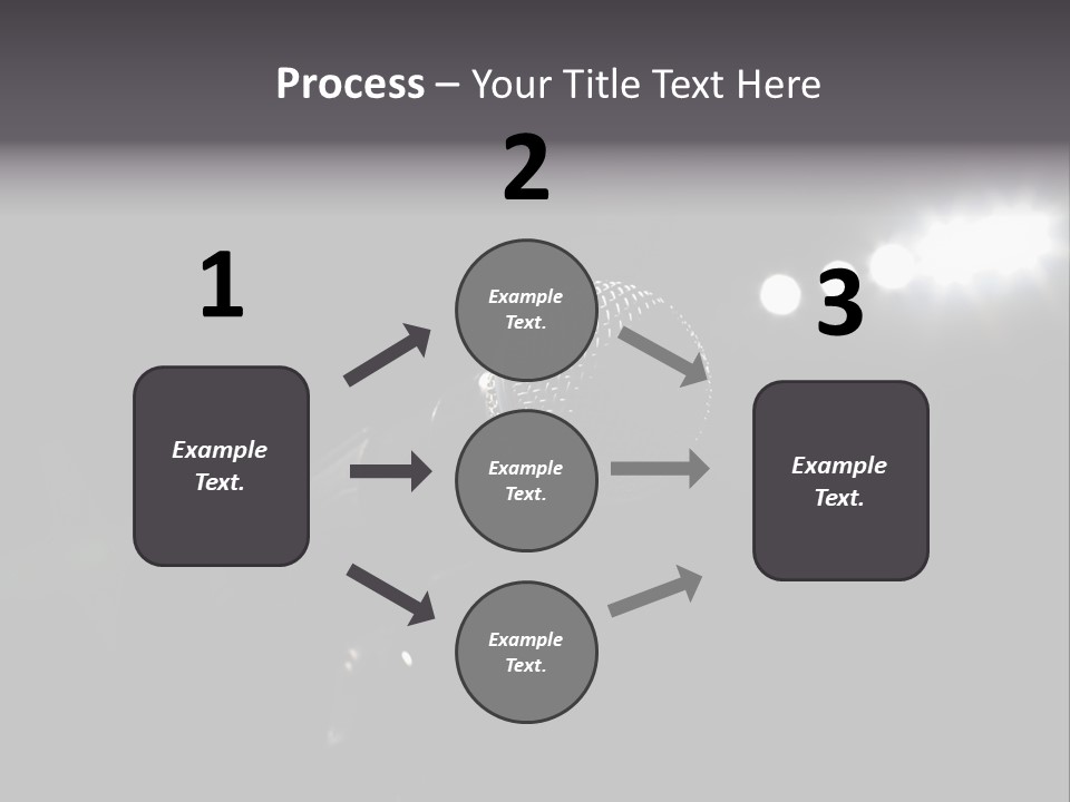 A Microphone In Front Of A Stage With Spotlights PowerPoint Template