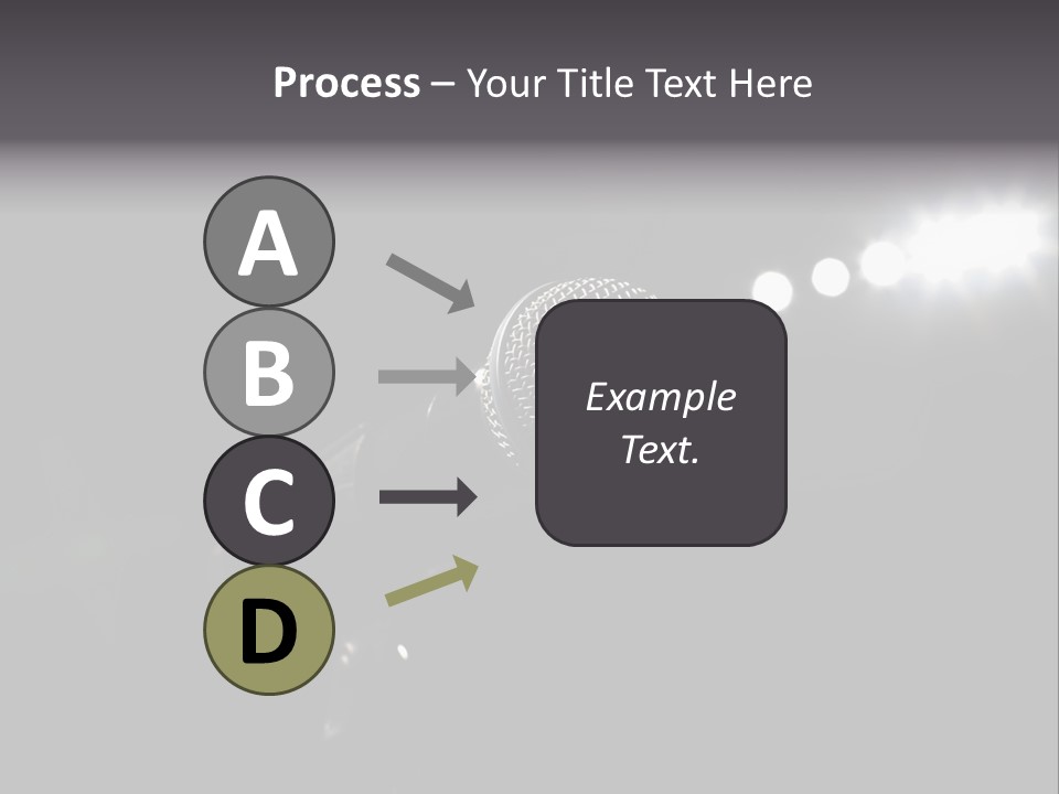 A Microphone In Front Of A Stage With Spotlights PowerPoint Template