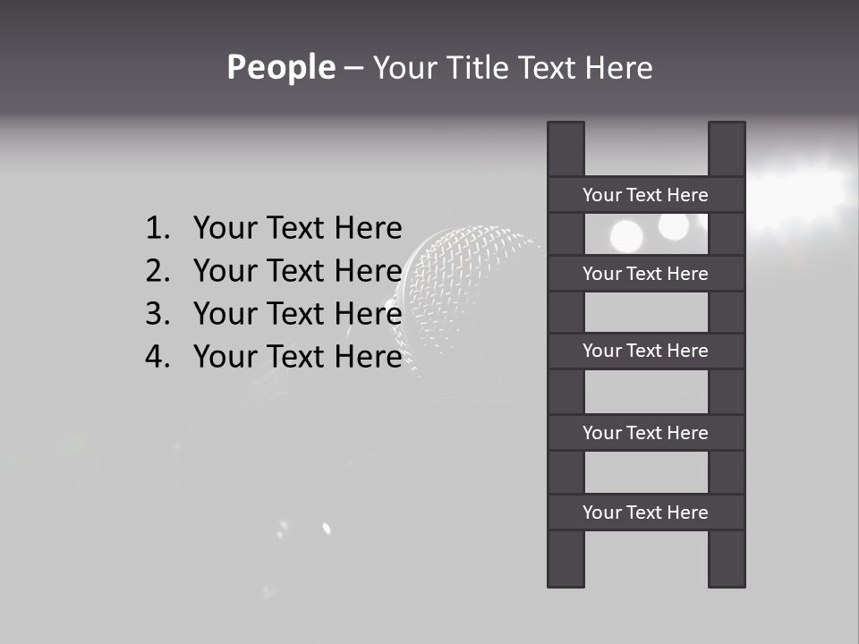 A Microphone In Front Of A Stage With Spotlights PowerPoint Template