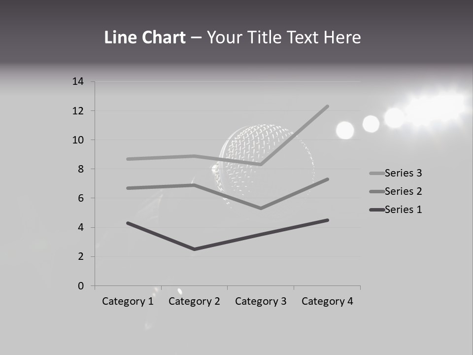 A Microphone In Front Of A Stage With Spotlights PowerPoint Template