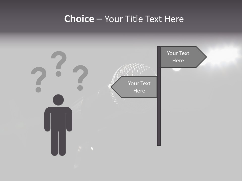 A Microphone In Front Of A Stage With Spotlights PowerPoint Template