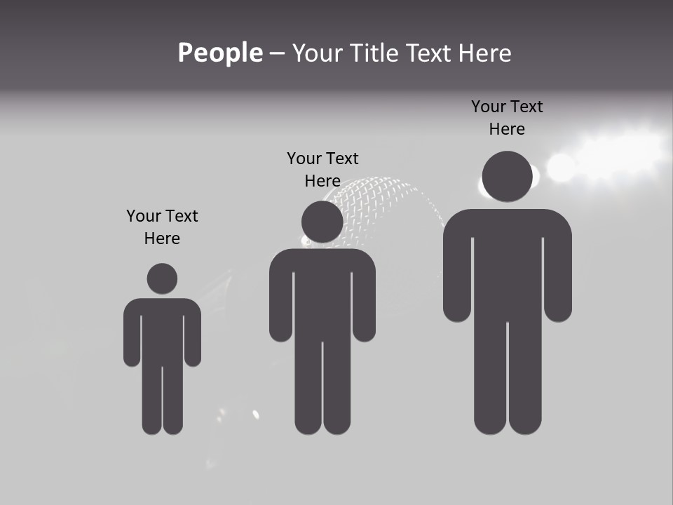 A Microphone In Front Of A Stage With Spotlights PowerPoint Template