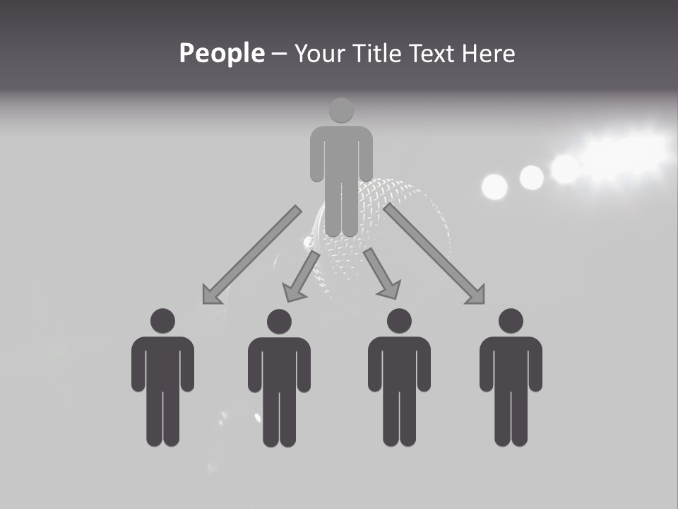 A Microphone In Front Of A Stage With Spotlights PowerPoint Template