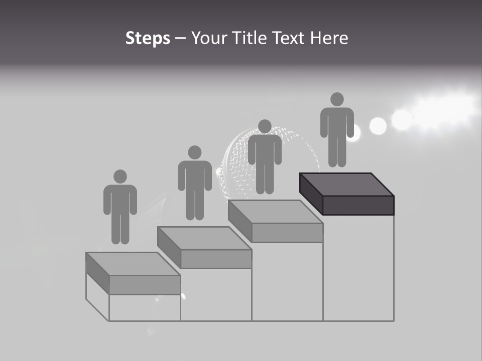 A Microphone In Front Of A Stage With Spotlights PowerPoint Template