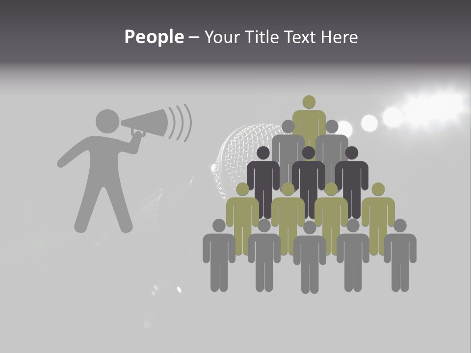 A Microphone In Front Of A Stage With Spotlights PowerPoint Template