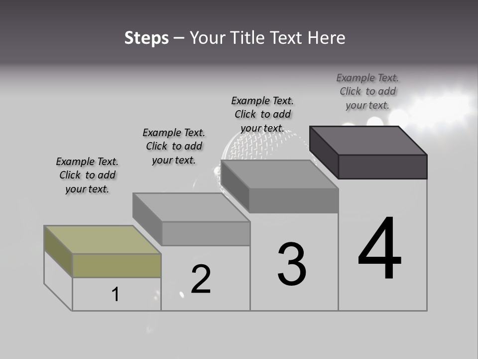 A Microphone In Front Of A Stage With Spotlights PowerPoint Template