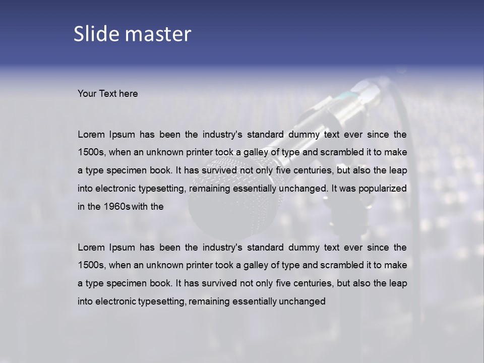 A Microphone In Front Of A Row Of Seats PowerPoint Template