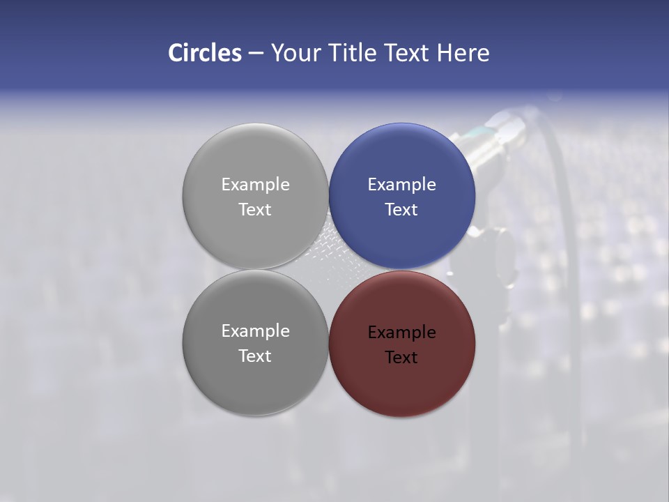 A Microphone In Front Of A Row Of Seats PowerPoint Template