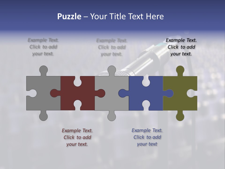 A Microphone In Front Of A Row Of Seats PowerPoint Template