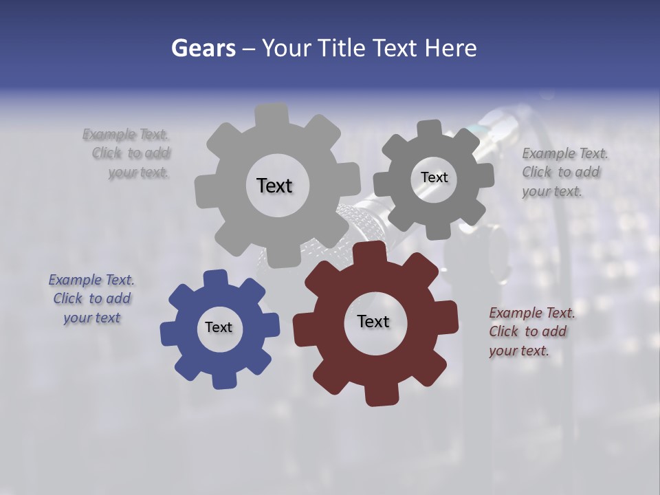 A Microphone In Front Of A Row Of Seats PowerPoint Template