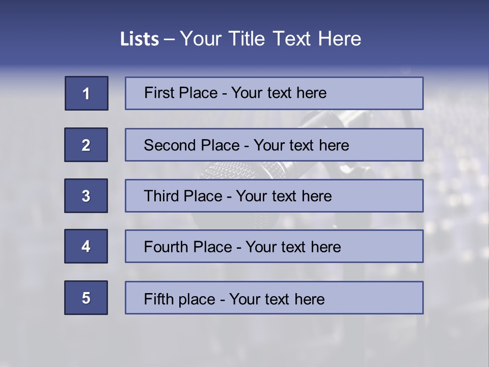 A Microphone In Front Of A Row Of Seats PowerPoint Template