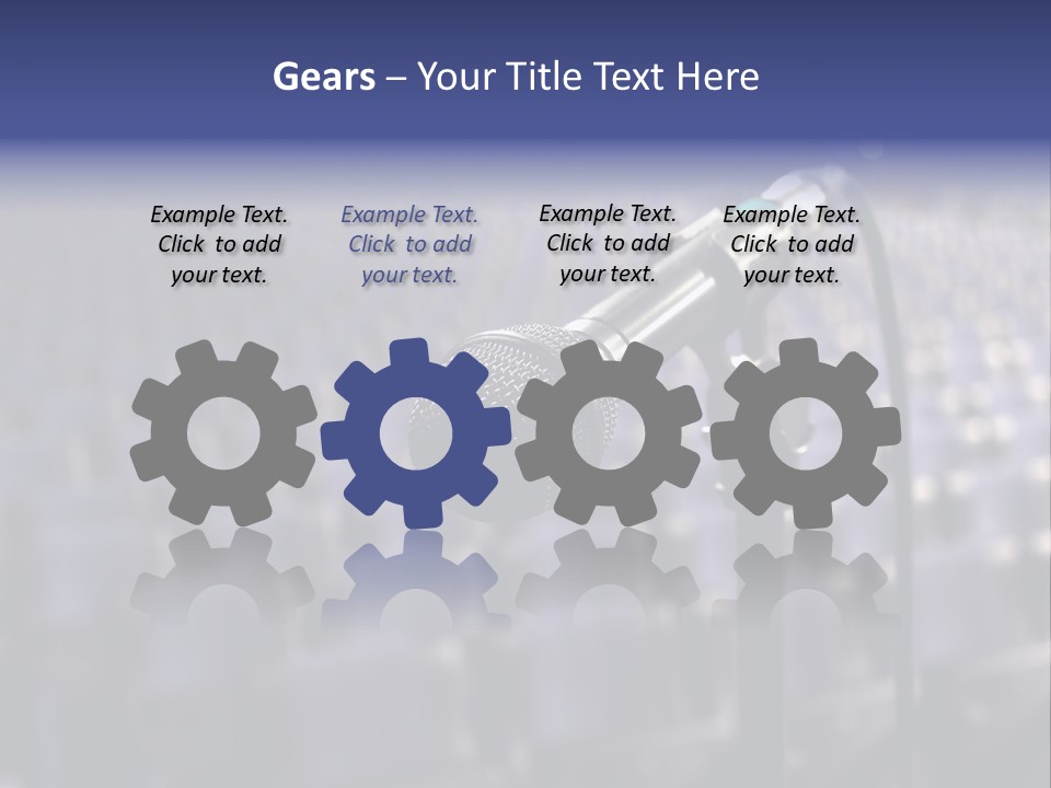 A Microphone In Front Of A Row Of Seats PowerPoint Template