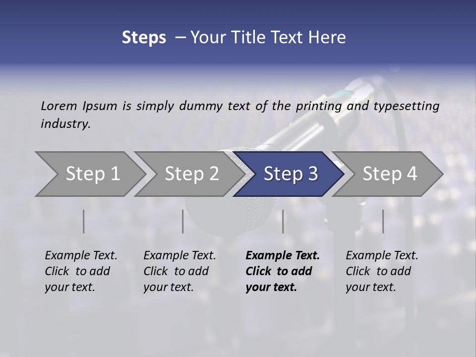 A Microphone In Front Of A Row Of Seats PowerPoint Template