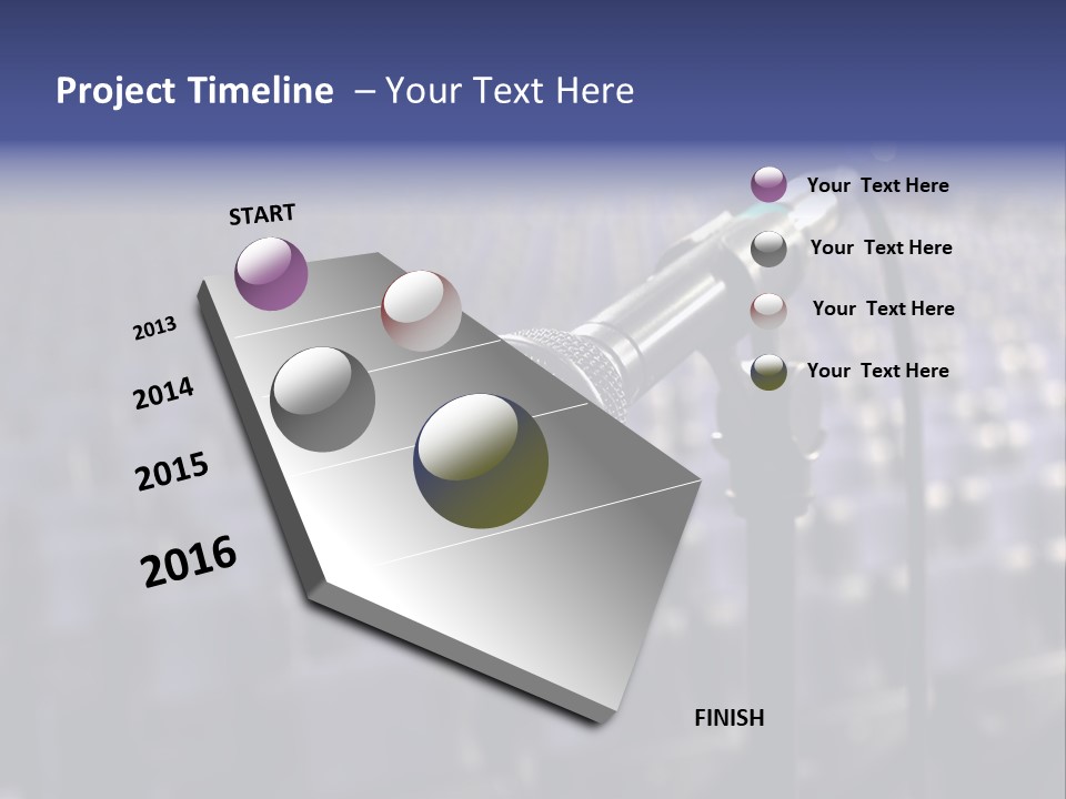 A Microphone In Front Of A Row Of Seats PowerPoint Template