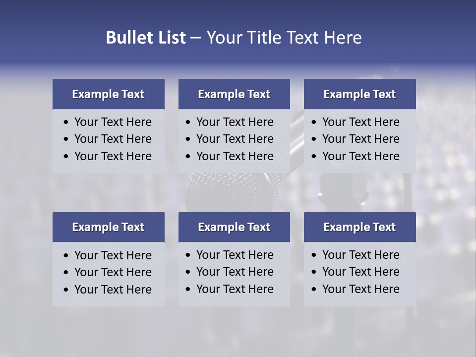 A Microphone In Front Of A Row Of Seats PowerPoint Template