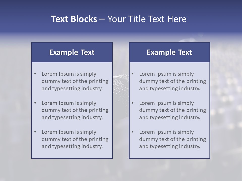 A Microphone In Front Of A Row Of Seats PowerPoint Template