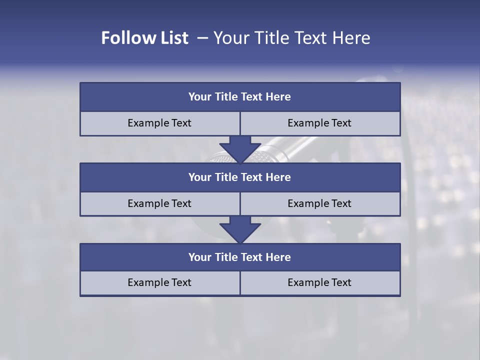A Microphone In Front Of A Row Of Seats PowerPoint Template