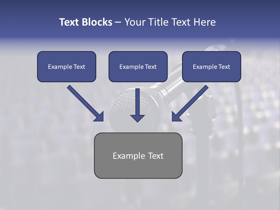 A Microphone In Front Of A Row Of Seats PowerPoint Template