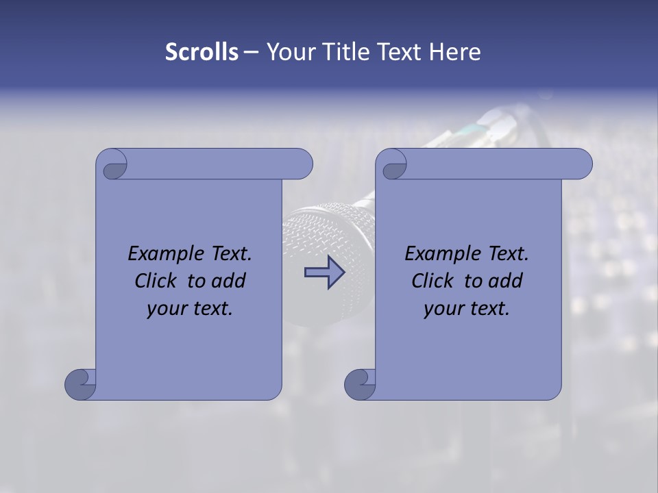 A Microphone In Front Of A Row Of Seats PowerPoint Template