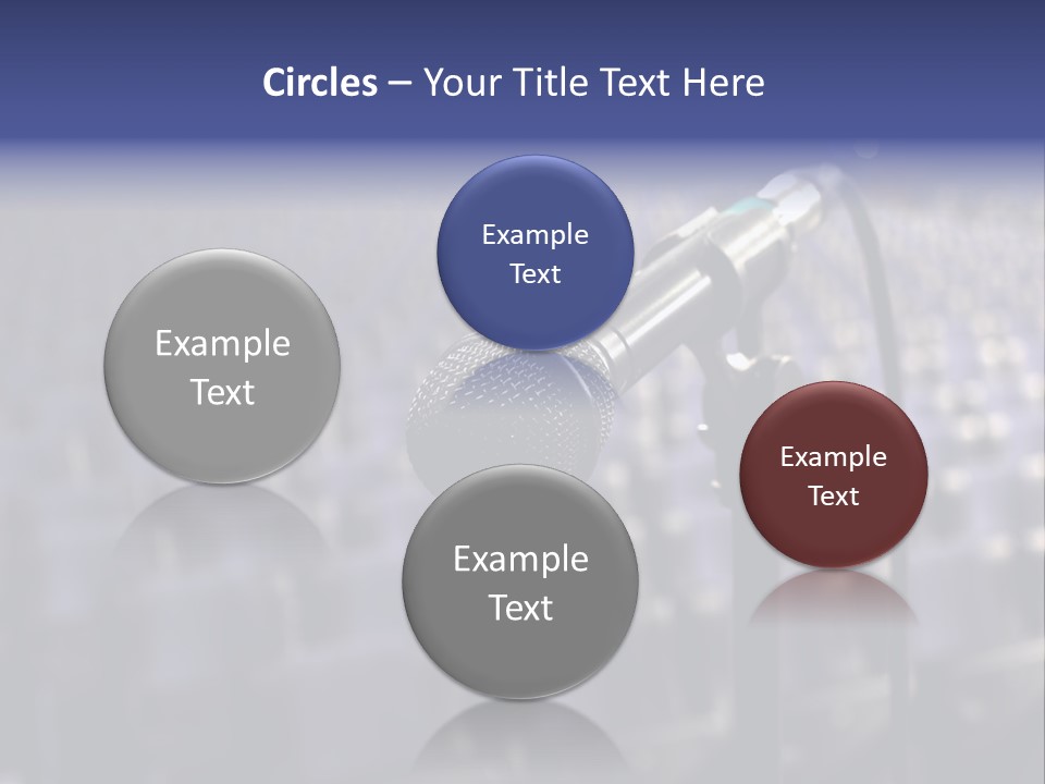 A Microphone In Front Of A Row Of Seats PowerPoint Template