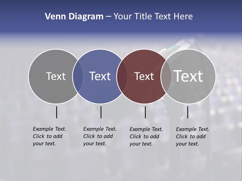 A Microphone In Front Of A Row Of Seats PowerPoint Template