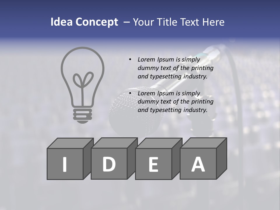 A Microphone In Front Of A Row Of Seats PowerPoint Template